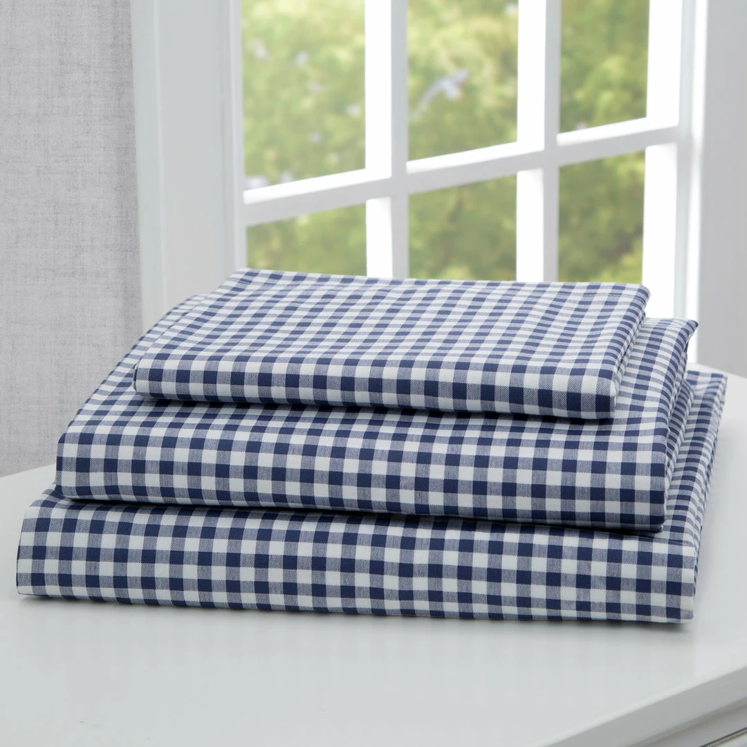 Delta Children Navy Gingham 3-Piece Twin Sheet Set 8 Delta Children Navy Gingham 3-Piece Twin Sheet Set