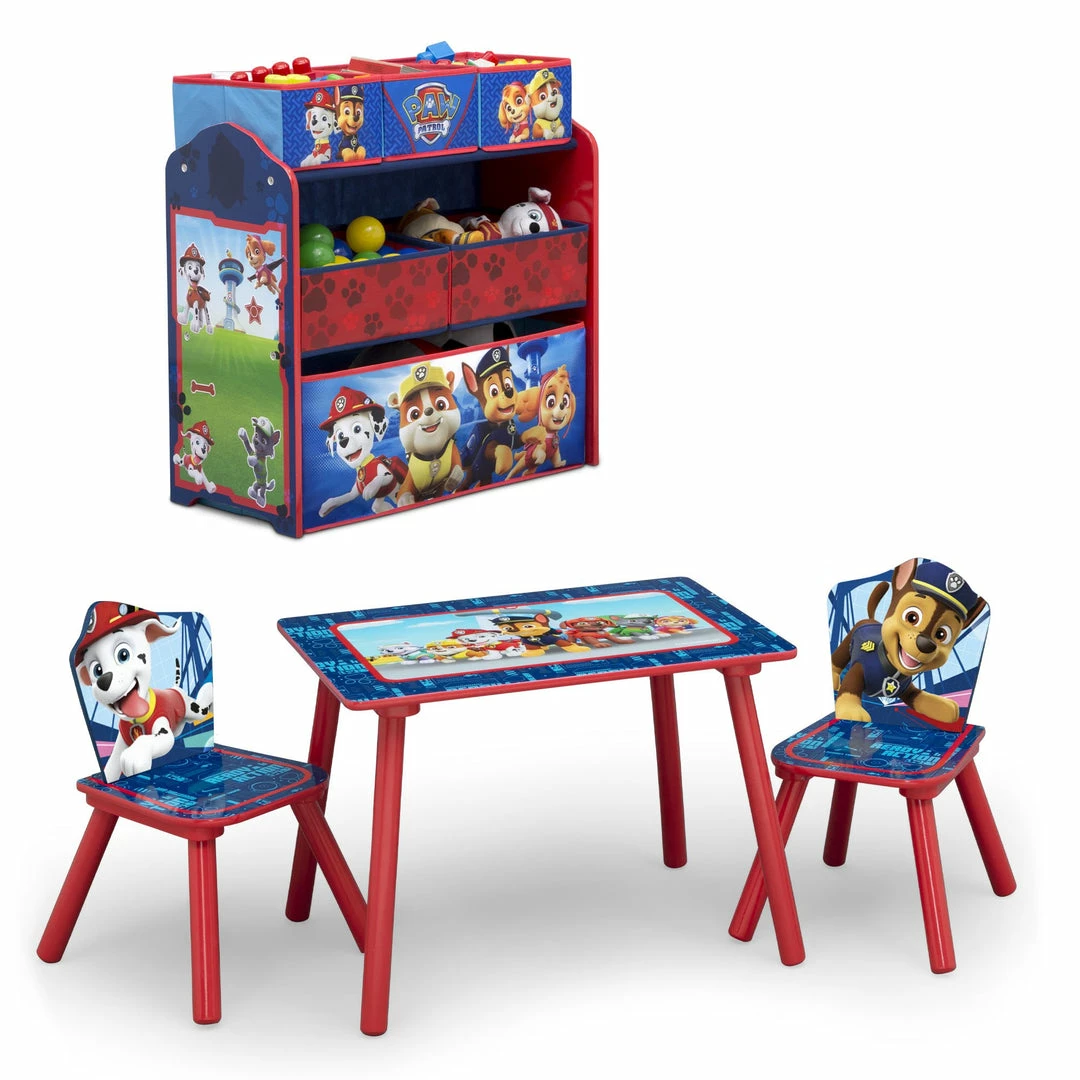 Delta Children Nick Jr. PAW Patrol 4-Piece Playroom Solution – Set Includes Table And 2 Chairs And 6-Bin Toy Organizer 5 Delta Children Nick Jr. PAW Patrol 4-Piece Playroom Solution – Set Includes Table And 2 Chairs And 6-Bin Toy Organizer