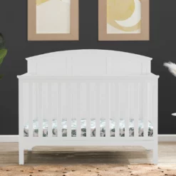 Delta Children Sweet Beginnings Sage Curve Top 6-in-1 Convertible Crib