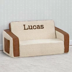 Delta Children Personalization Personalized Cozee Flip-Out Sherpa And Leather 2-in-1 Convertible Sofa To Lounger For Kids 13 Delta Children Personalization Personalized Cozee Flip-Out Sherpa And Leather 2-in-1 Convertible Sofa To Lounger For Kids