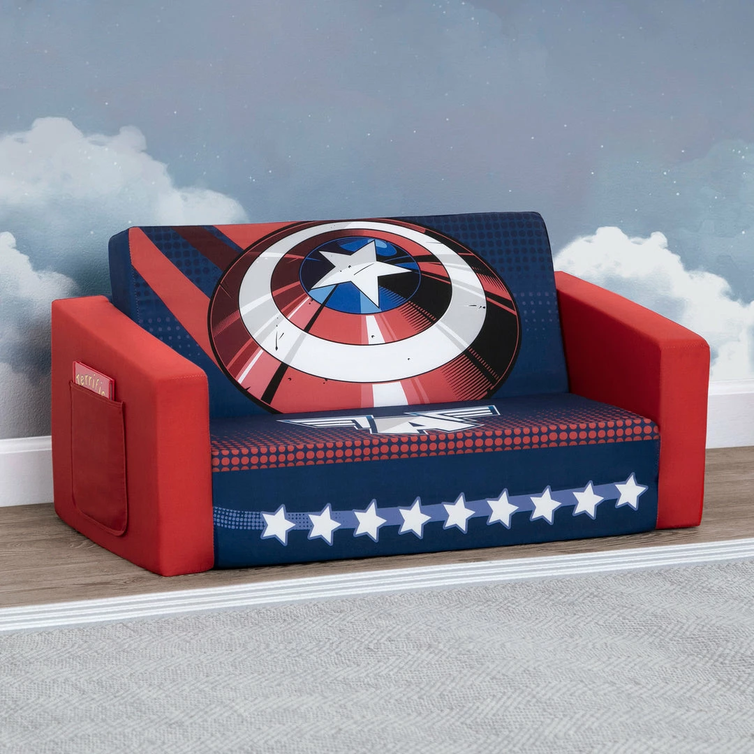 Delta Children Avengers Cozee Flip-Out Sofa - 2-in-1 Convertible Sofa To Lounger For Kids 7 Delta Children Avengers Cozee Flip-Out Sofa - 2-in-1 Convertible Sofa To Lounger For Kids