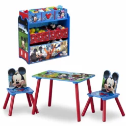Delta Children Table & Chair Sets Mickey Mouse 4-Piece Playroom Solution – Set Includes Table And 2 Chairs And 6-Bin Toy Organizer 10 Delta Children Table & Chair Sets Mickey Mouse 4-Piece Playroom Solution – Set Includes Table And 2 Chairs And 6-Bin Toy Organizer