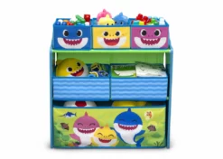 Delta Children Baby Shark Design & Store 6 Bin Toy Storage Organizer
