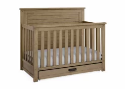Simmons Kids Caden 6-in-1 Convertible Crib With Trundle Drawer Baby Cribs