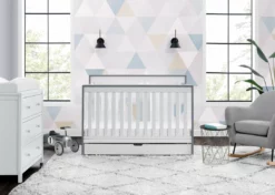 Delta Children Baby Cribs Mercer 6-in-1 Convertible Crib With Storage Trundle