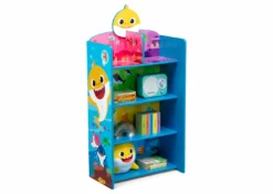 Delta Children Baby Shark Wooden Playhouse 4-Shelf Bookcase For Kids