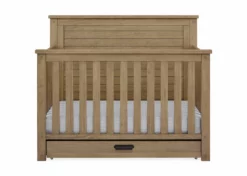 Simmons Kids Caden 6-in-1 Convertible Crib With Trundle Drawer Baby Cribs