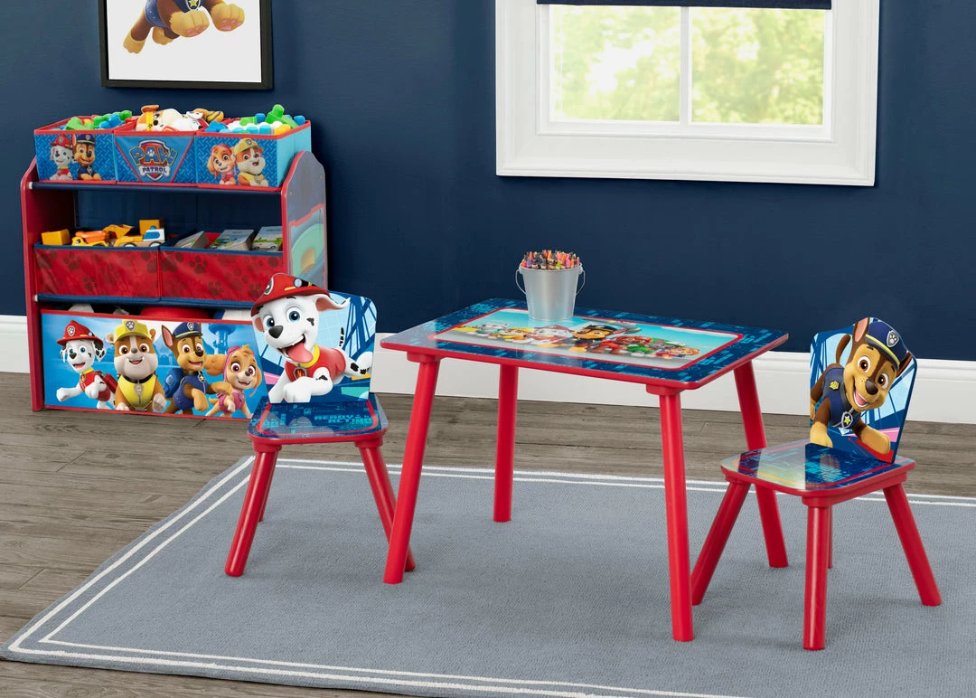 Delta Children Nick Jr. PAW Patrol 4-Piece Playroom Solution – Set Includes Table And 2 Chairs And 6-Bin Toy Organizer 4 Delta Children Nick Jr. PAW Patrol 4-Piece Playroom Solution – Set Includes Table And 2 Chairs And 6-Bin Toy Organizer