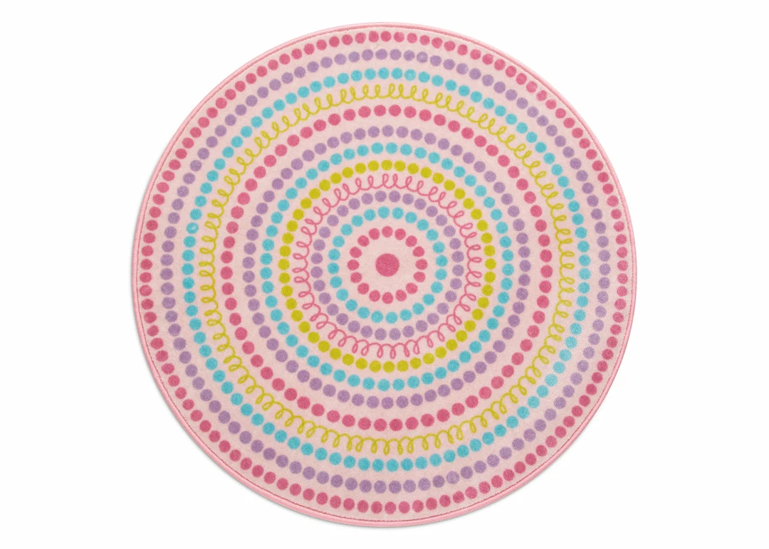 Delta Children Rainbow Dot Round Area Rug For Kids, 39-Inch Rugs 3 Delta Children Rainbow Dot Round Area Rug For Kids, 39-Inch Rugs