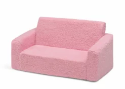 Delta Children Cozee Flip-Out Sherpa 2-in-1 Convertible Sofa To Lounger For Kids