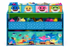 Delta Children Storage Baby Shark Deluxe 9 Bin Design And Store Toy Organizer