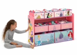 Delta Children Princess Deluxe 9 Bin Design And Store Toy Organizer Storage