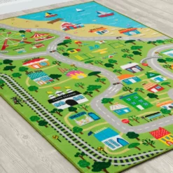 Delta Children Extra Large Road Map Activity Rug For Girls And Boys - 78-inch L X 54-inch W