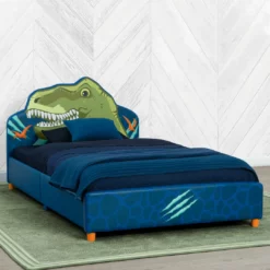 Delta Children Twin Beds & Headboards Dinosaur Upholstered Twin Bed