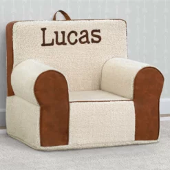 Delta Children Personalized Deluxe Cozee Sherpa And Faux Leather Chair For Kids Personalization
